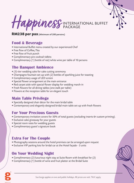 happiness package international buffet